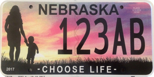 Nebraska Choose Life license plate